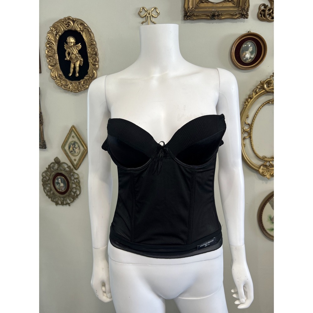 Dolce & Gabbana Basic Black Bustier Corset Top Size See Measurements